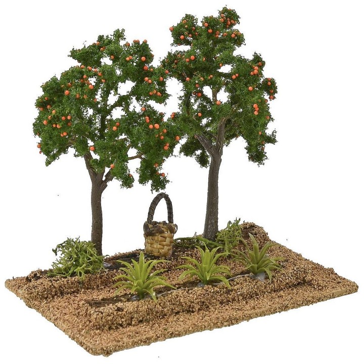 Frutteto di arance cm 14x9x12,5 h per statue da 8-10 cm