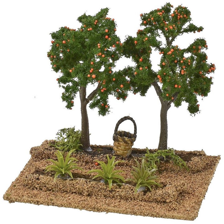 Frutteto di arance cm 14x9x12,5 h per statue da 8-10 cm