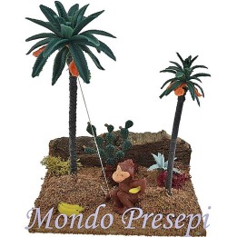 Scimmia che raccoglie le banane cm 15x10x17,5 h.
