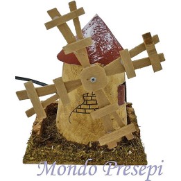Mulino a vento con pale in legno