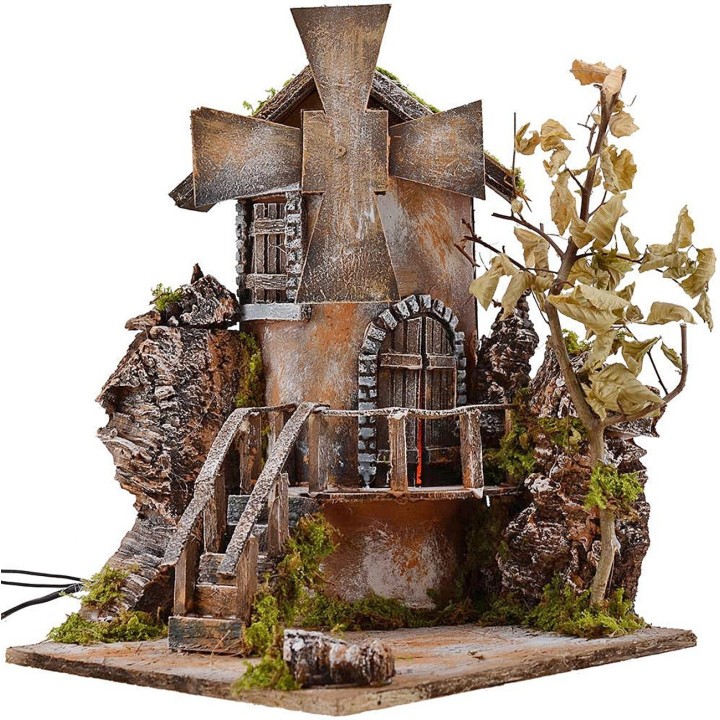 Windmill illuminated with rotating pale 29x29x38 h.
