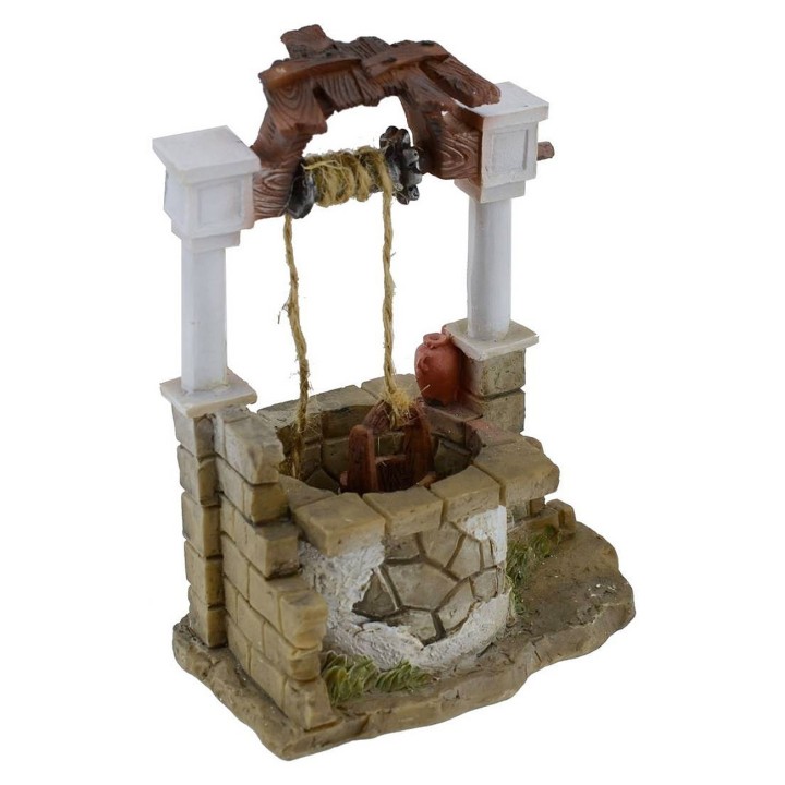 Pozo de resina para pesebre de 10x6x12 cm h