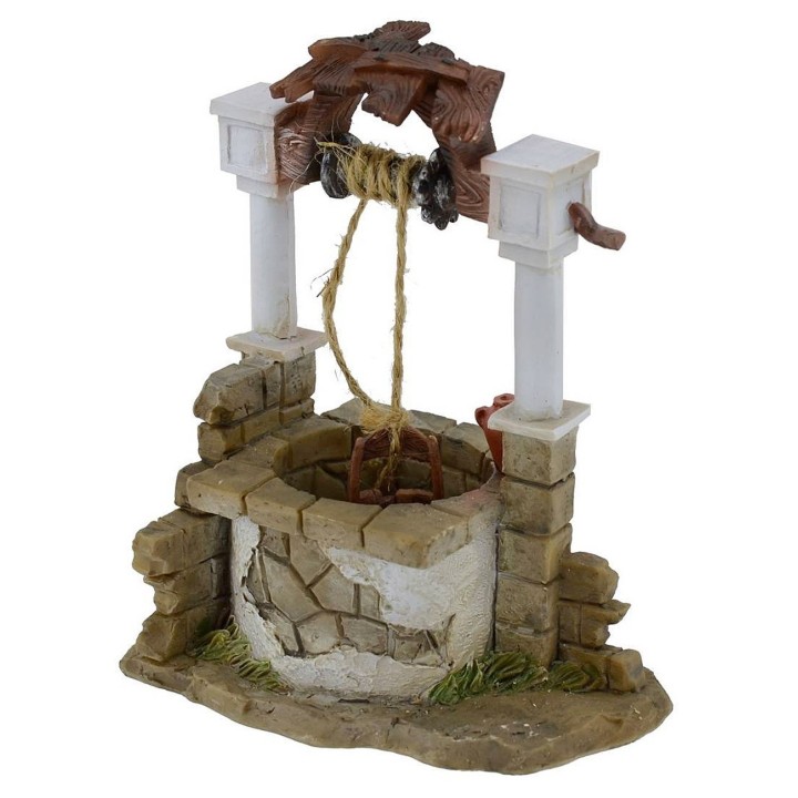 Pozo de resina para pesebre de 10x6x12 cm h