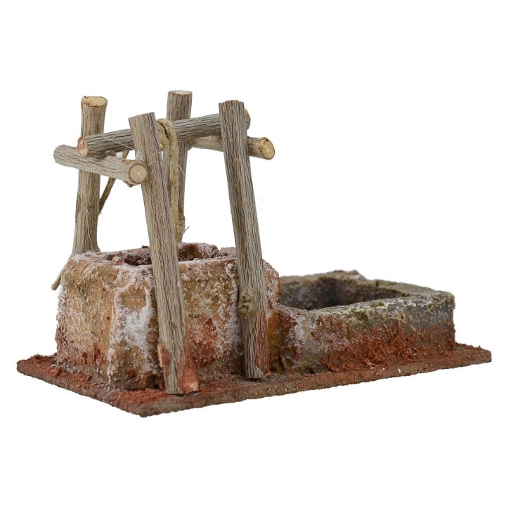 Well for presepe with drinking trough cm 9x5,5X6 h. 