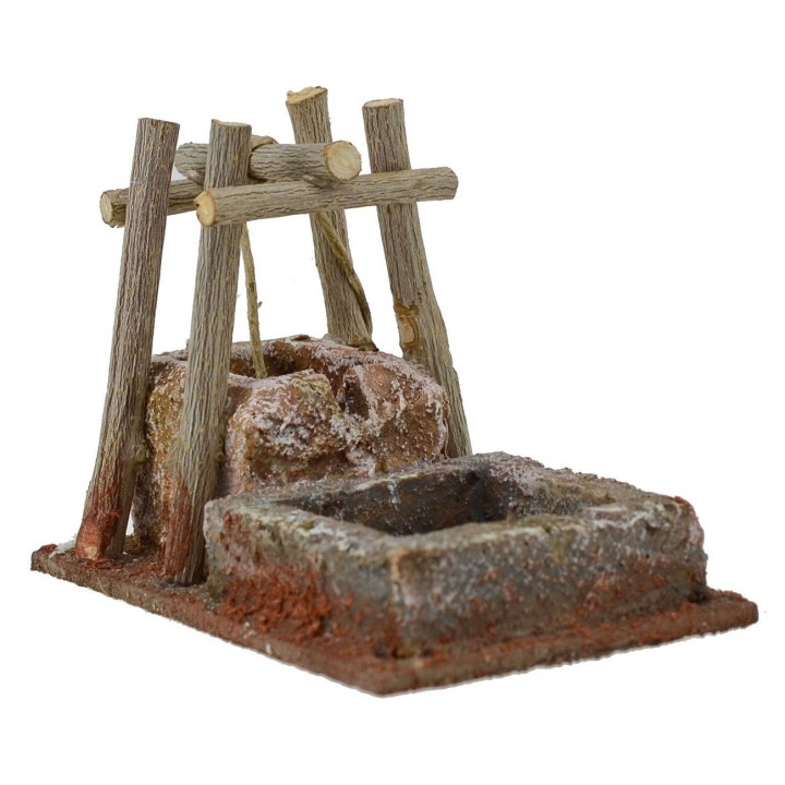 Pozzo per presepe con abbeveratoio cm 9x5,5X6 h. 