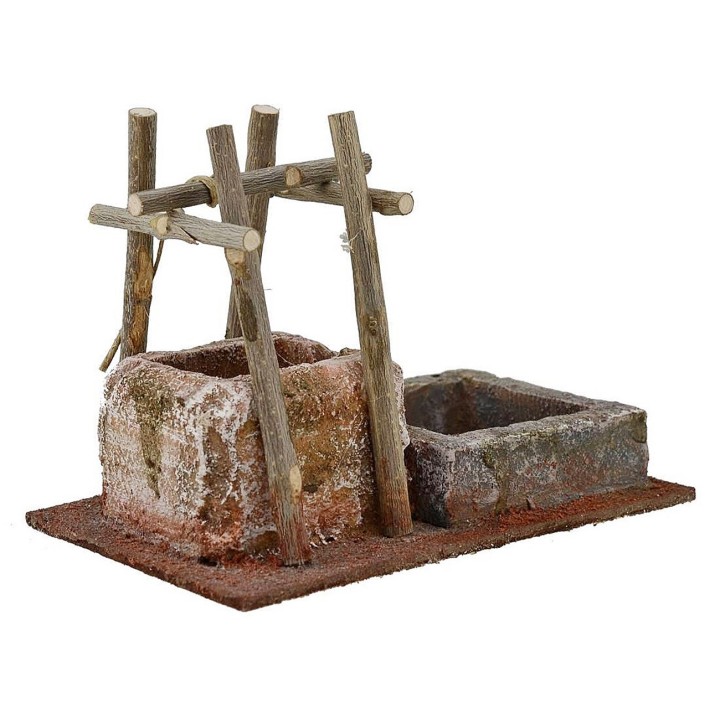 Pozo para belén con abrevadero de 14,5x9x10,5 cm de altura para