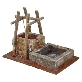 Pozzo per presepe con abbeveratoio cm 14,5x9x10,5 h. 