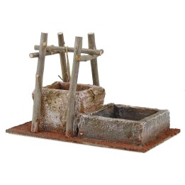 Pozzo per presepe con abbeveratoio cm 18x11x12,5 h. 