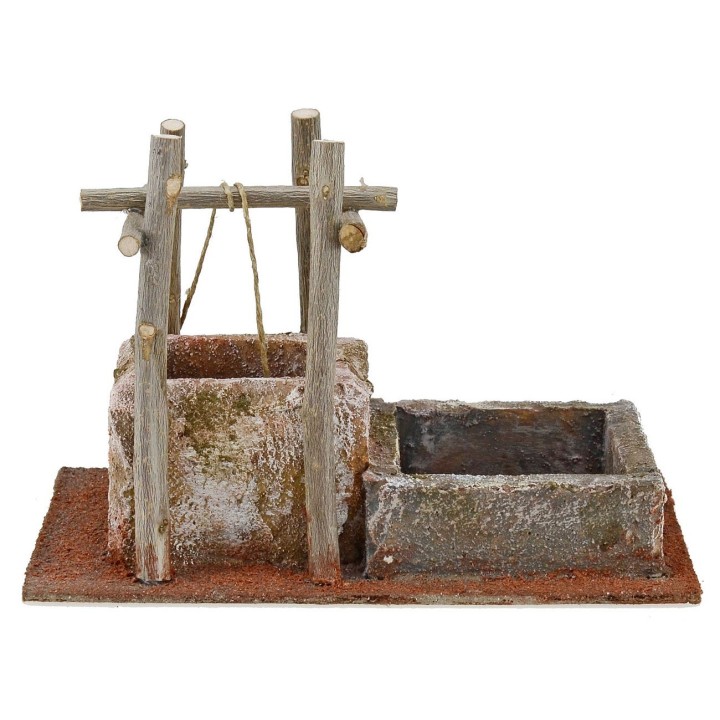 Pozzo per presepe con abbeveratoio cm 29x18x21 h. 