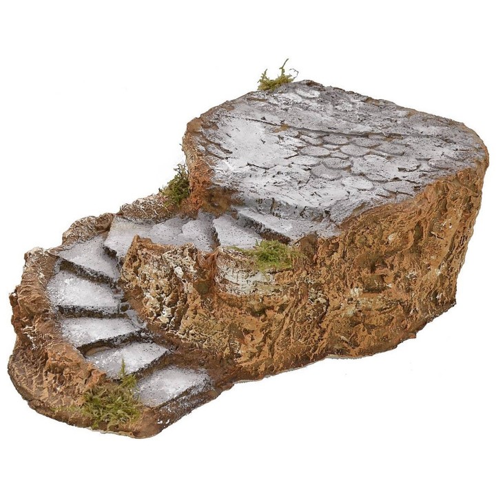 Scala in resina per presepe effetto roccia cm 19x34,5x10,5 h
