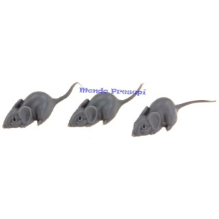 Conjunto de 3 ratoncitos acostados mm 28