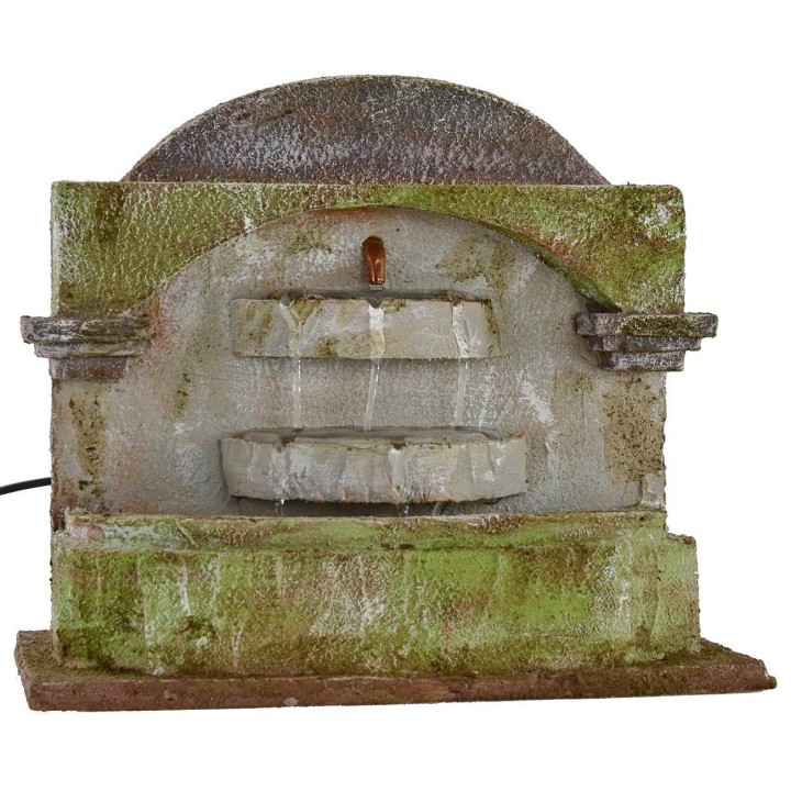 Fuente con tres cuencas verticales para belén de 25x14,5x22 cm