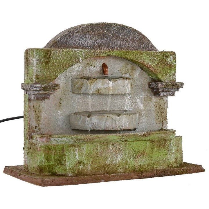 Fuente con tres cuencas verticales para belén de 25x14,5x22 cm