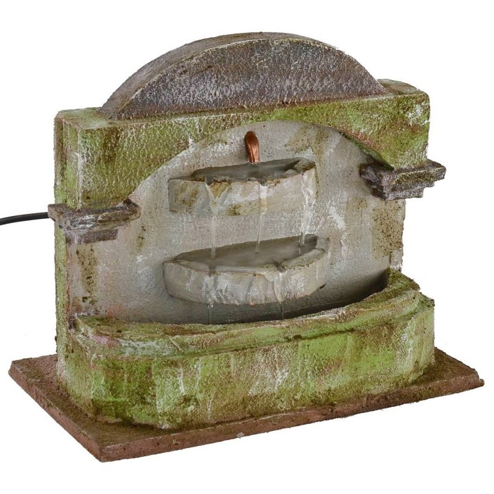 Fuente con tres cuencas verticales para belén de 25x14,5x22 cm