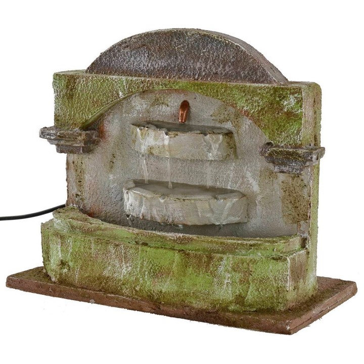 Fuente con tres cuencas verticales para belén de 25x14,5x22 cm