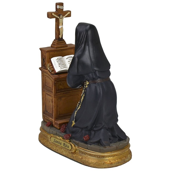 Saint Rita kneeling 17 cm resin statue