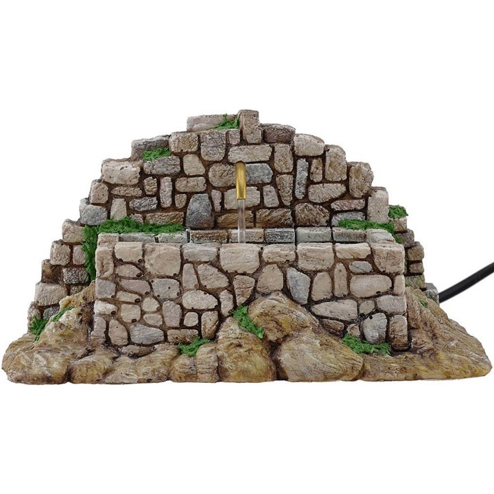 Fuente de montaña de piedras para belén con bomba de