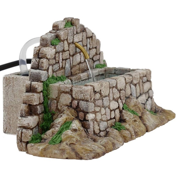 Fontana da montagna a pietre per presepe con pompa cm