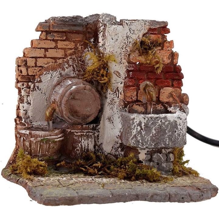 Fontana e botte funzionanti cm 13,5x13x12 h.