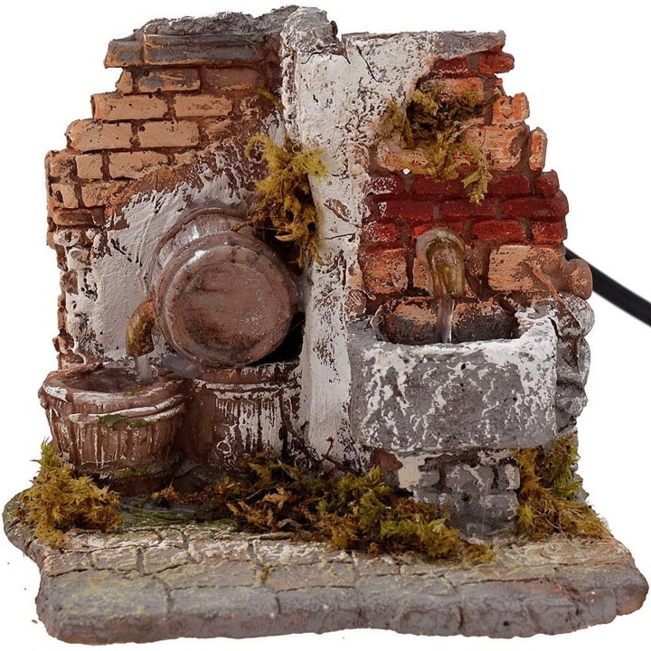 Fontana e botte funzionanti cm 13,5x13x12 h.