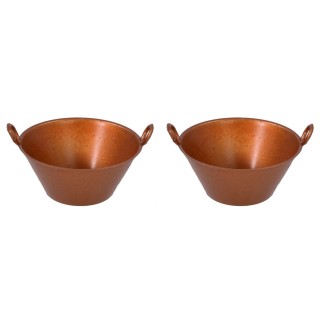 Set of 2 pans with antique metal effect - Cod. 
