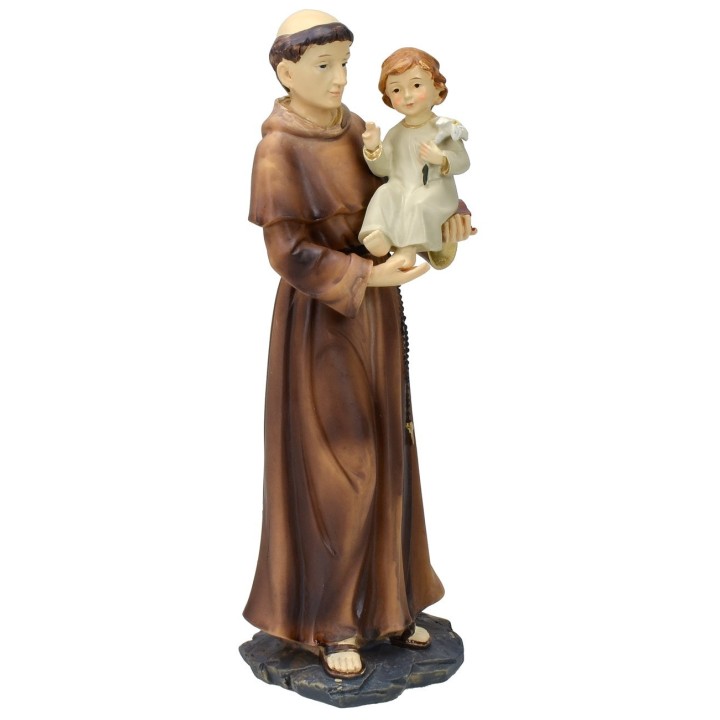 Sant' Antonio con bambino 20,5 cm statua in resina