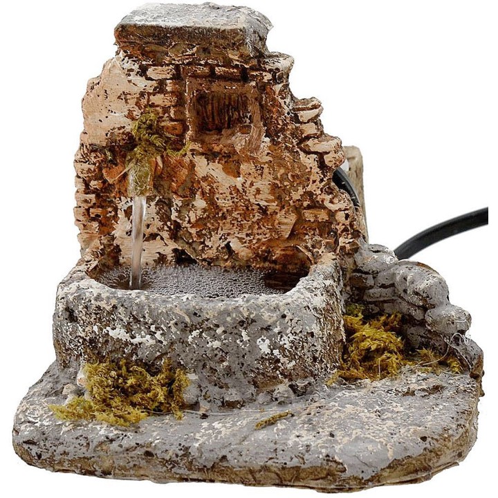 Fontana presepe in resina funzionante cm 12x12x10 h.