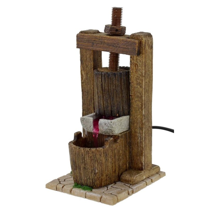Torchio in resina cm 9x9,5x20 h funzionante per presepe