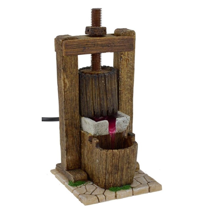 Torchio in resina cm 9x9,5x20 h funzionante per presepe