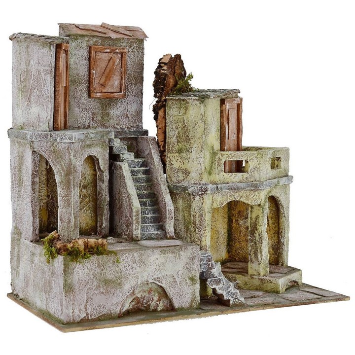 Pueblo con casas de 40x22x37 cm de altura para estatuas de 10