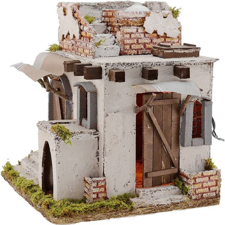 Casa Araba illuminata cm 25x25x28 h.