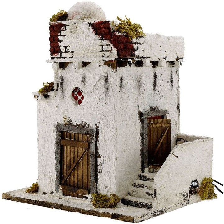 Casa Árabe iluminada cm 26x20x30 h.