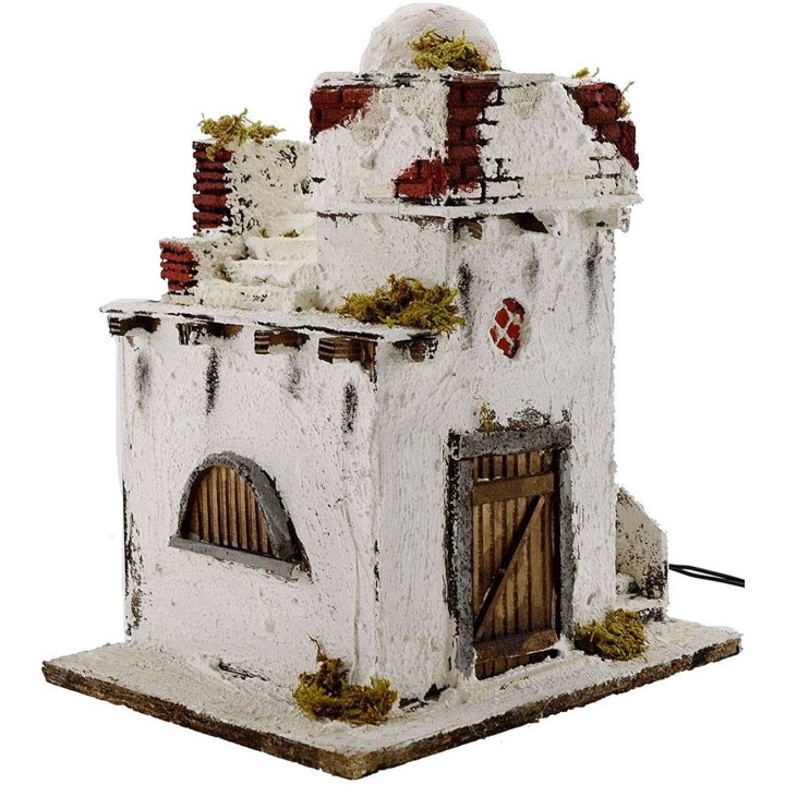 Casa Árabe iluminada cm 26x20x30 h.