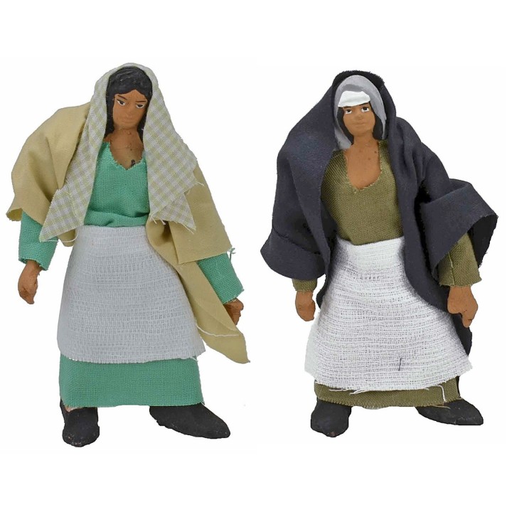 Standing woman 11-12 cm with arm up-down