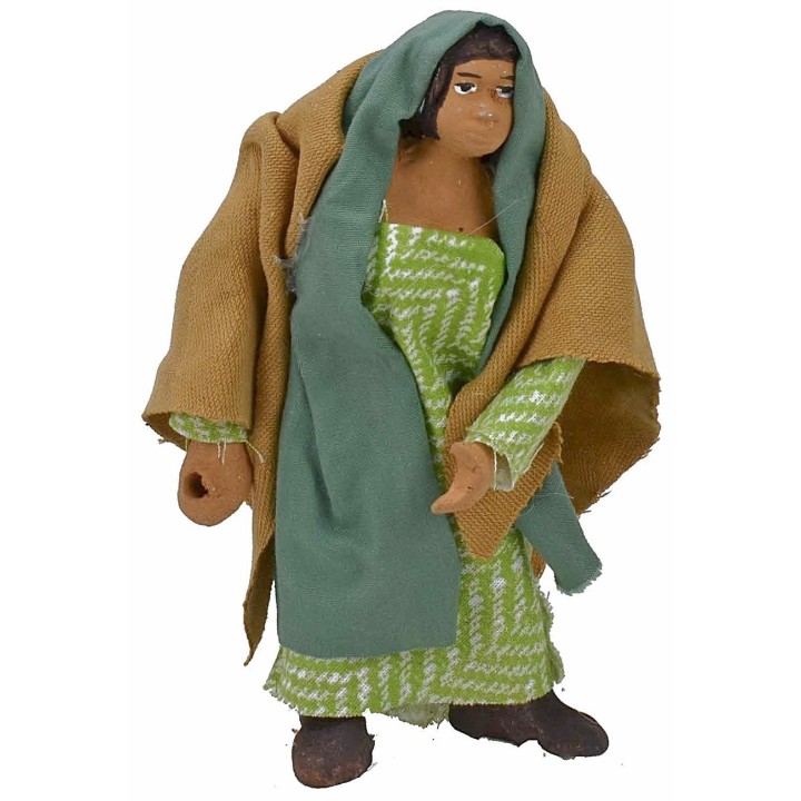 Jointed standing woman with pierced hand 11 cm