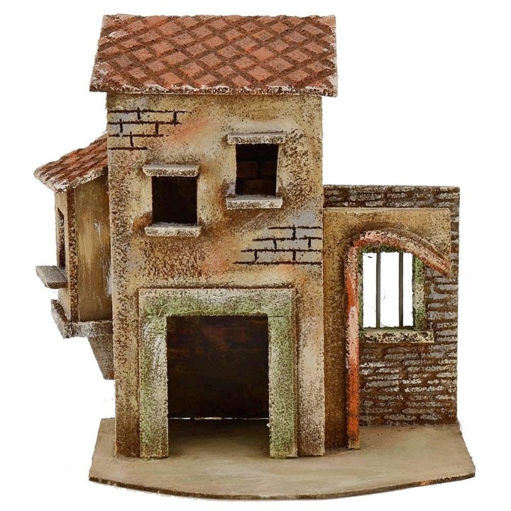 Casa con arco y terraza cubierta 28x15x28h
