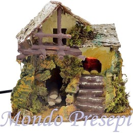 The house with a fire running cm 22x16x18