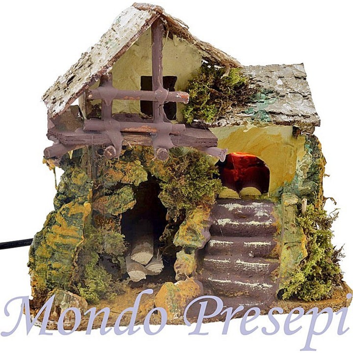 The house with a fire running cm 22x16x18