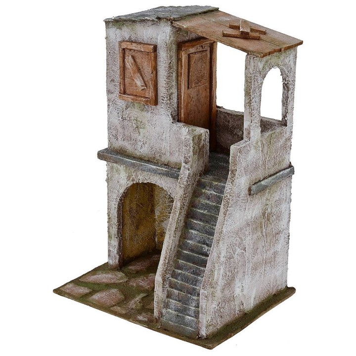 Casa con escalera y tienda de 19,5x14,5x27,5 cm de altura para