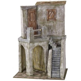 House with staircase and shop 39x29x56.5 cm h for statues of 20
