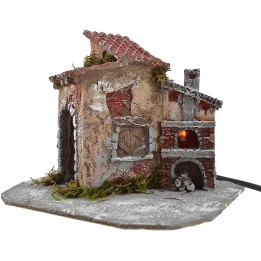 Resin house with working oven cm 19x16x15 h.