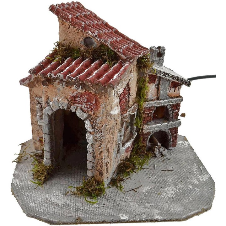 Resin house with working oven cm 19x16x15 h.