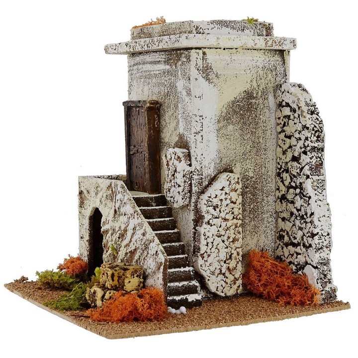 Casa in stile classico con bottega effetto pietra cm 24x24x26,5