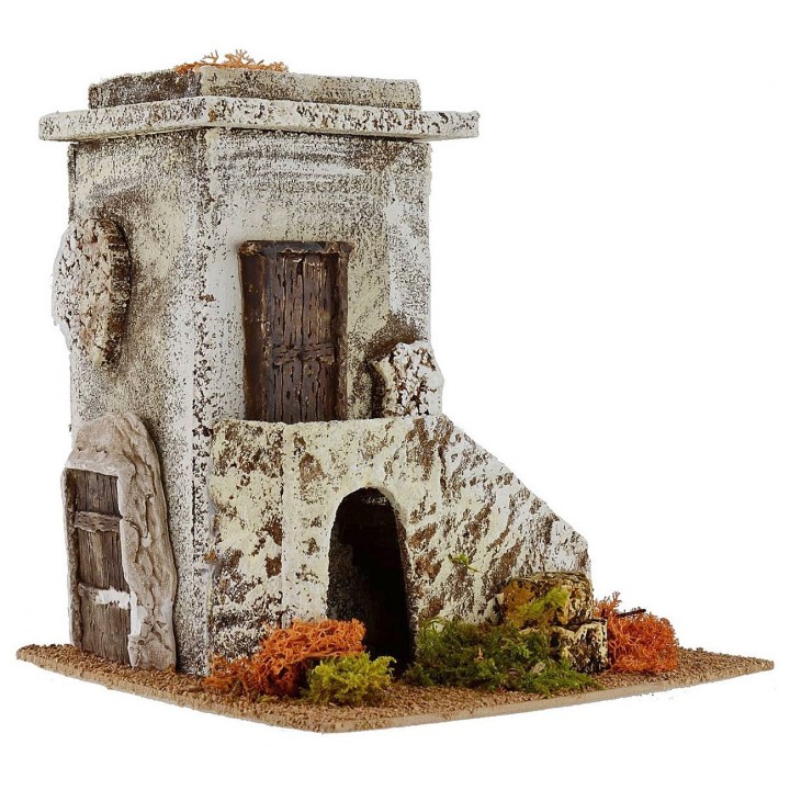 Casa in stile classico con bottega effetto pietra cm 24x24x26,5