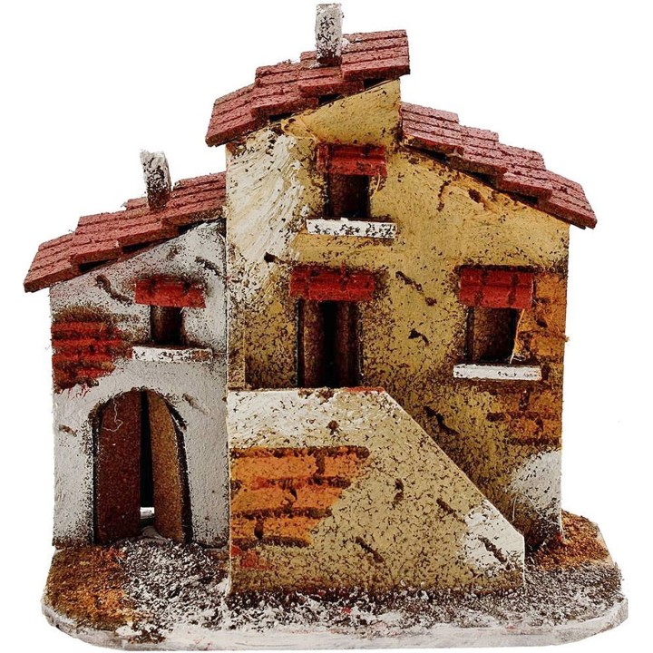 Casa in sughero con scalinata cm 16x9x16 h