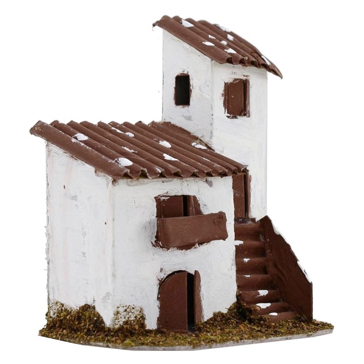 Casale with tower for presepe cm 12x9x14 h