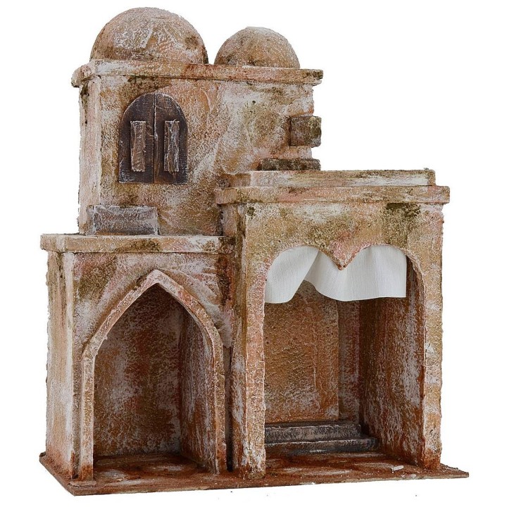 Casa palestina con tienda y templo de 25x14,5x30 cm h
