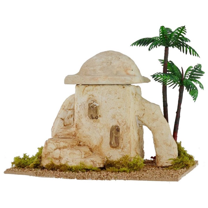 Casa palestina con escalera y arco cm 18x11x15 h