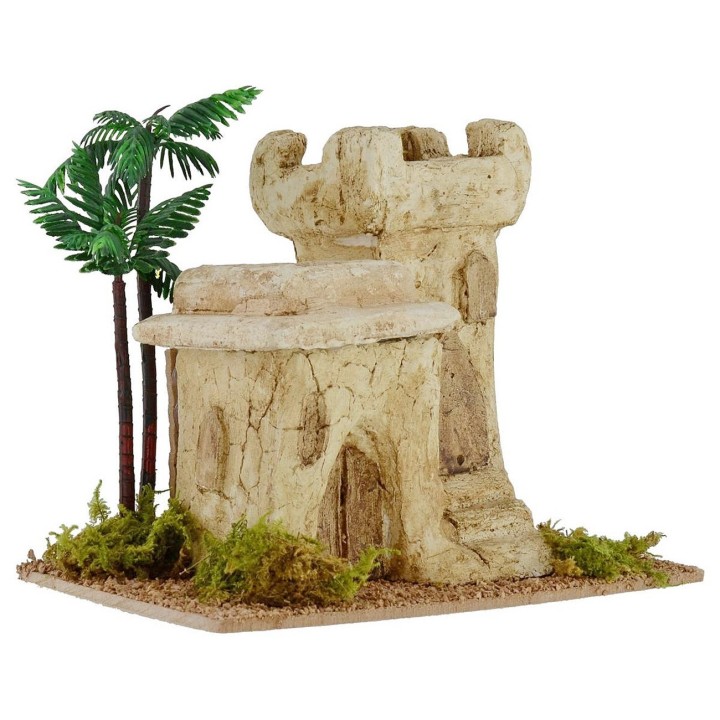 Palestinian house with tower cm 18x10, 8x16, 5 h