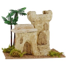 Palestinian house with tower cm 18x10, 8x16, 5 h